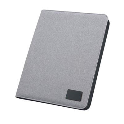 Conférencier A4 avec couverture simili-lin Saling Gris