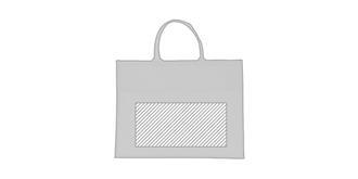 Sac cabas en toile de jute avec soufflet Cekon - Marquage Recto