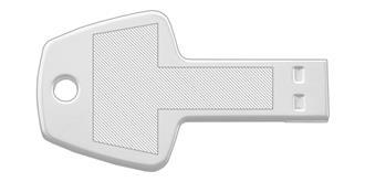 Clé USB en métal en forme de clef Leniap - Marquage Recto