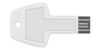 Clé USB en métal en forme de clef Leniap - Marquage Verso