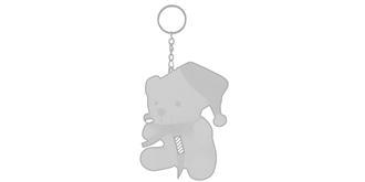 Porte-clés peluche en polyester Glénas - Marquage tranche avant