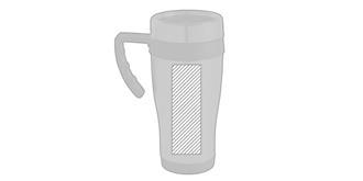 Mug de voyage 450ml en acier inoxydable Carbone - Marquage Recto