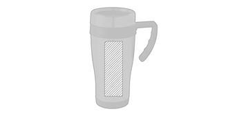 Mug de voyage 450ml en acier inoxydable Carbone - Marquage Verso