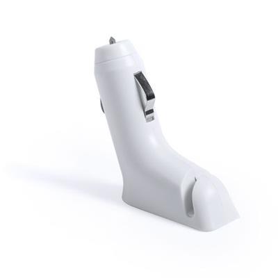 OBG.PUB - Chargeur voiture USB en plastique Santor Blanc Chargeur voiture USB en plastique Santor Blanc