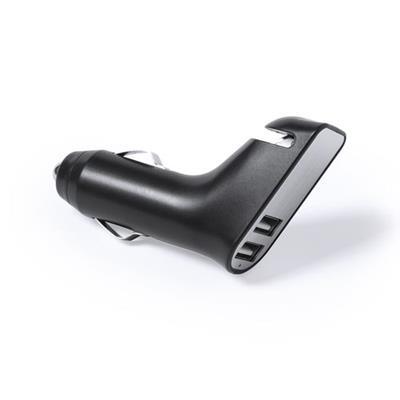OBG.PUB - Chargeur voiture USB en plastique Santor Noir Chargeur voiture USB en plastique Santor Noir
