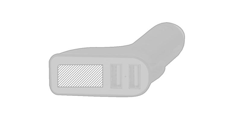 OBG.PUB - Chargeur voiture USB en plastique Santor - Marquage Recto Chargeur voiture USB en plastique Santor - Marquage Recto