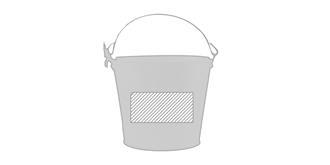 Seau de grande taille en métal de 6 L Boke - Marquage Recto