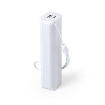 OBG.PUB - Power-bank 1 200 mAh robuste en plastique Boltek Blanc Power-bank 1 200 mAh robuste en plastique Boltek Blanc