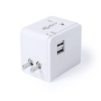 Adaptateur prise rétractable en plastique Ceklor Blanc