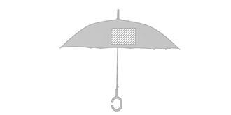 Parapluie avec huit panneaux résistant Halium - Marquage Recto