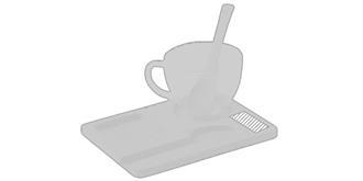 Set de tasse avec base et cuillère bambou Morkeli - Impression Bas