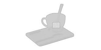 Set de tasse avec base et cuillère bambou Morkeli - Marquage Recto