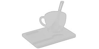 Set de tasse avec base et cuillère bambou Morkeli - Marquage sur la cuillère