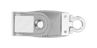 Clé USB en cuir avec étui Dallas - Marquage Recto