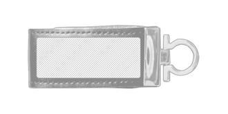 Clé USB en cuir avec étui Dallas - Marquage Verso