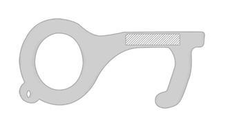 Porte-Clés hygiénique anti contact en acrylique Na - Marquage Recto