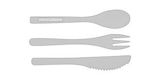 Set de Couverts en matière de bambou Lusin - Marquage sur la cuillère