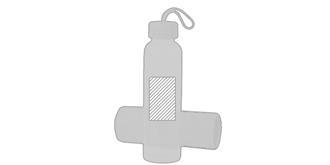 Gourde en verre avec étui en bambou Kaspol - A l'avant