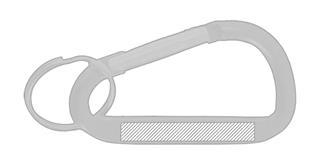 Porte-clés mousqueton robuste en Aluminium Tirmos - Marquage Recto