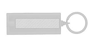 Porte-clés lampe LED blanc lumineux Castorio - Marquage Recto