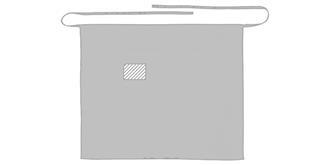 Tablier court en coton avec trois poches Legas - Impression Droite