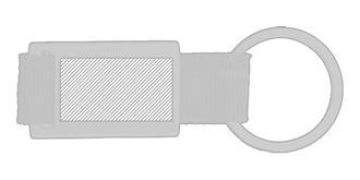 Porte-Clés en Métal/Polyester avec ruban Yep - Marquage Recto