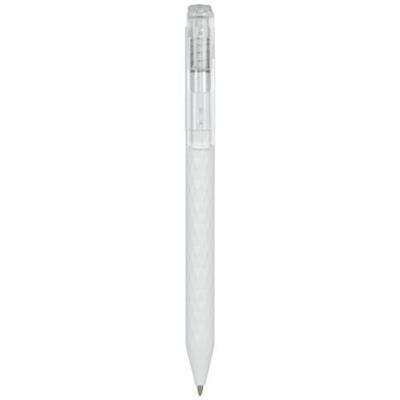 Stylo bille en ABS avec motif géométrique Prismat Blanc