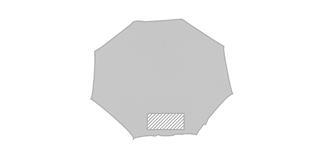 Parapluie en polyester avec 8 panneaux Sancy - Impression 1er pan du parapluie