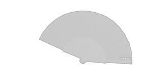 Éventail bicolore bois/tissu polyester Folklores - Impression baguette eventail