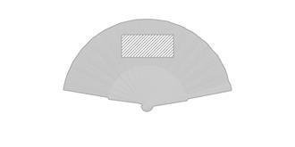 Éventail bicolore bois/tissu polyester Folklores - Marquage Recto