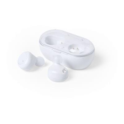 OBG.PUB - Écouteurs Bluetooth 5.0 en plastique Merkur Blanc Écouteurs Bluetooth 5.0 en plastique Merkur Blanc