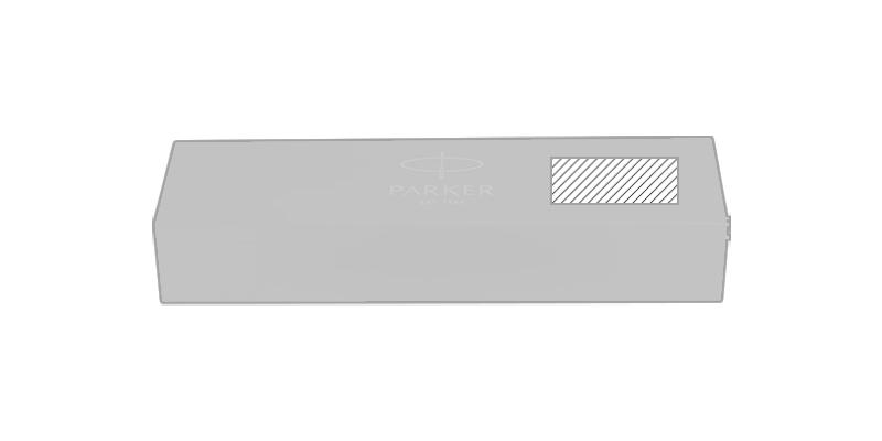 OBG.PUB - Stylo à bille de marque Parker en acier inox Sulay - Marquage sur la boîte Stylo à bille de marque Parker en acier inox Sulay - Marquage sur la boîte