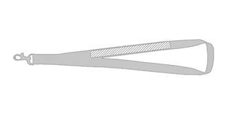 Lanyard en Polyester avec mousqueton en métal Nec - Impression Droite