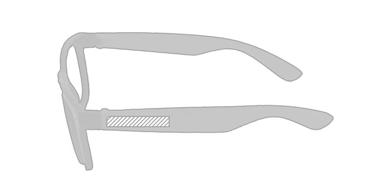 OBG.PUB - Lunettes au design bicolore sans monture Flordy - Marquage branche gauche Lunettes au design bicolore sans monture Flordy - Marquage branche gauche