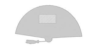 Éventail en bois avec ruban à pom-pom Madeira - Marquage Recto