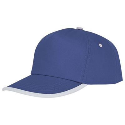 Casquette 5 panneaux avec piping en coton Estora Bleu