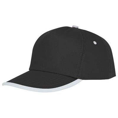 Casquette 5 panneaux avec piping en coton Estora Noir