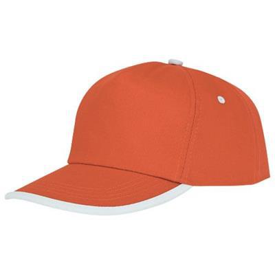 Casquette 5 panneaux avec piping en coton Estora Orange