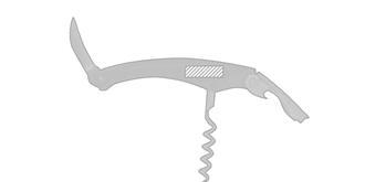 Tire-Bouchon trifonction en acier inoxydable Maccy - Marquage Recto