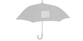 Parapluie en pongée à 8 panneaux en noir Camel - Impression 1er pan du parapluie