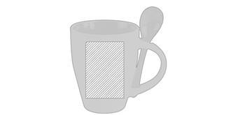 Mug en céramique avec petite cuillère Binky - Impression Droite