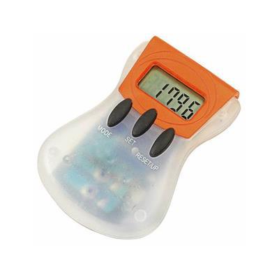 Podomètre en matière plastique recyclé Stepro Orange