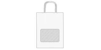 Sac en papier mini format Blanco - Marquage Recto