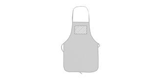 Tablier de cuisine blanc en plastique PP Sarsuc - Impression Poche