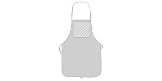 Tablier de cuisine blanc en plastique PP Sarsuc - Marquage Recto