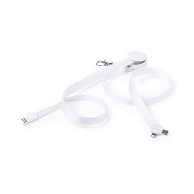 OBG.PUB - Chargeur Lanyard en polyester blanc 300D Gluss Blanc Chargeur Lanyard en polyester blanc 300D Gluss Blanc