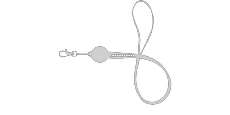 OBG.PUB - Chargeur Lanyard en polyester blanc 300D Gluss - A l'avant Chargeur Lanyard en polyester blanc 300D Gluss - A l'avant