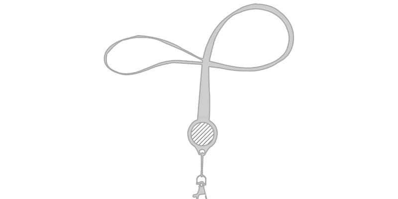 OBG.PUB - Chargeur Lanyard en polyester blanc 300D Gluss - Marquage Recto Chargeur Lanyard en polyester blanc 300D Gluss - Marquage Recto