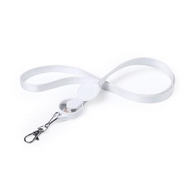 OBG.PUB - Chargeur Lanyard en polyester blanc 300D Gluss Chargeur Lanyard en polyester blanc 300D Gluss