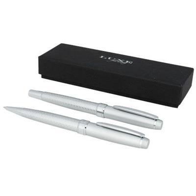 Parure de stylos en métal design exclusif duo Musi Argent